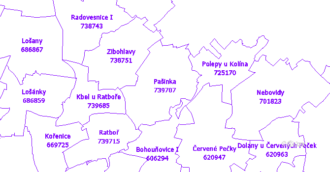Katastrální mapa Pašinka
