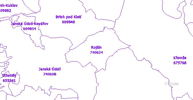 Katastrální mapa Rojšín