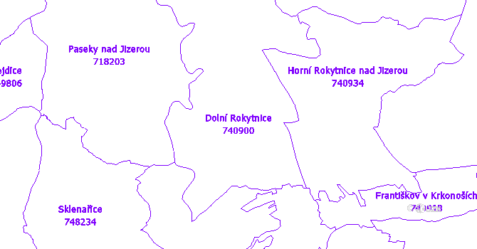 Katastrální mapa Dolní Rokytnice - přehledová mapa katastrálního území