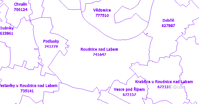 Katastrální mapa Roudnice nad Labem