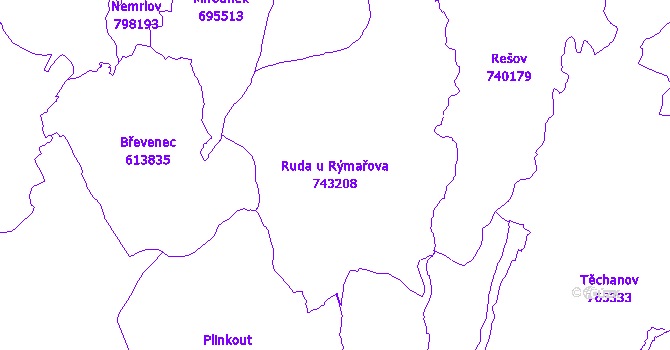 Katastrální mapa Ruda u Rýmařova