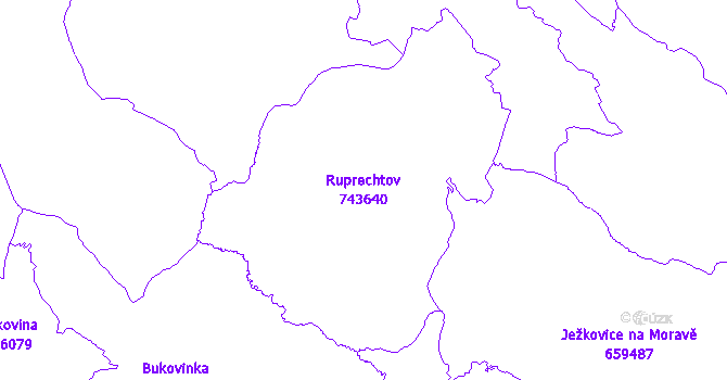 Katastrální mapa Ruprechtov - přehledová mapa katastrálního území
