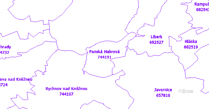 Katastrální mapa Panská Habrová