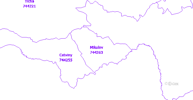 Katastrální mapa Mikulov - přehledová mapa katastrálního území
