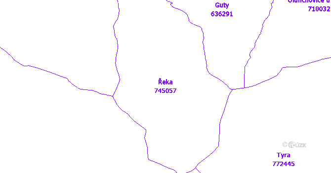 Katastrální mapa Řeka