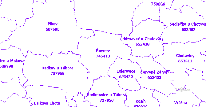 Katastrální mapa Řevnov