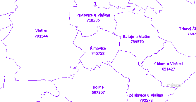 Katastrální mapa Řimovice