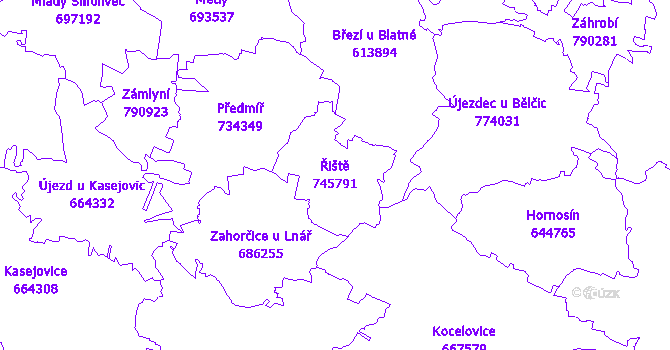 Katastrální mapa Řiště