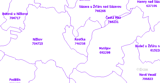 Katastrální mapa Rosička