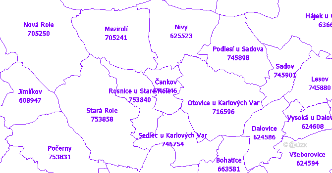 Katastrální mapa Čankov