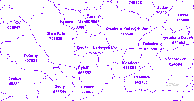 Katastrální mapa Sedlec u Karlových Var