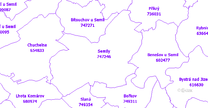 Katastrální mapa Semily