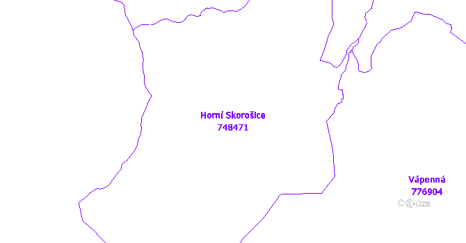 Katastrální mapa Horní Skorošice - přehledová mapa katastrálního území