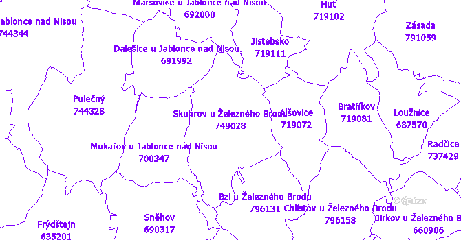 Katastrální mapa Skuhrov u Železného Brodu