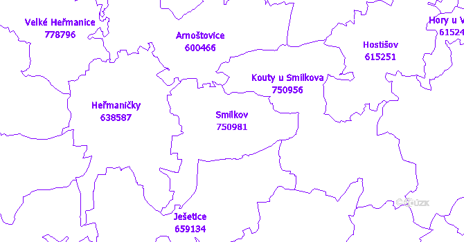 Katastrální mapa Smilkov