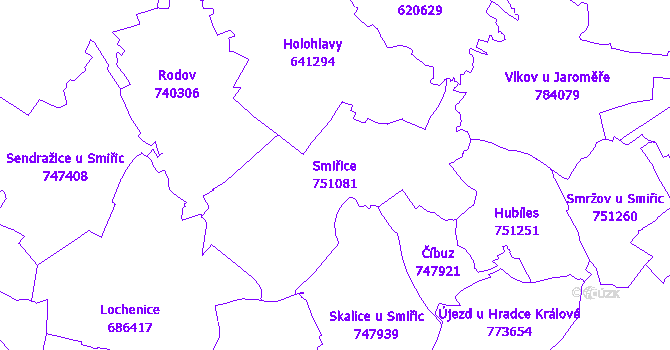 Katastrální mapa Smiřice