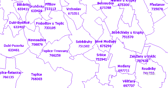 Katastrální mapa Sobědruhy