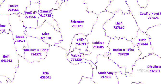 Katastrální mapa Těšín