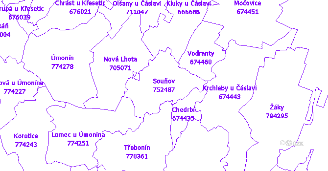 Katastrální mapa Souňov