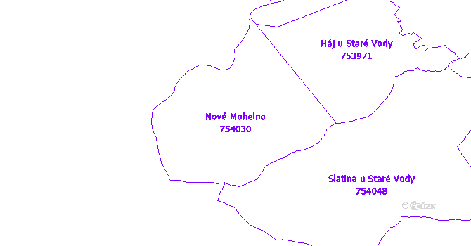 Katastrální mapa Nové Mohelno - přehledová mapa katastrálního území