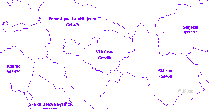 Katastrální mapa Vitíněves