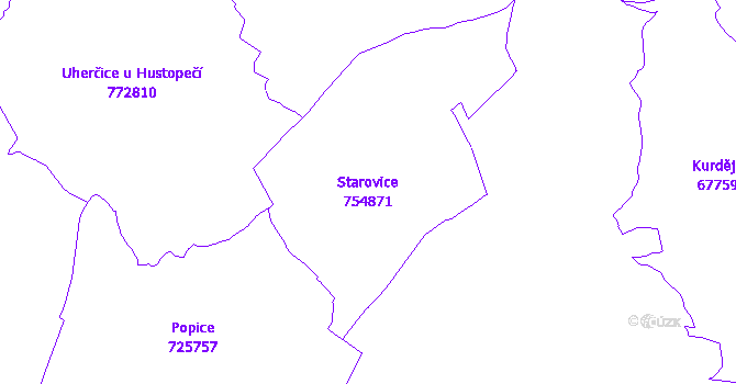 Katastrální mapa Starovice
