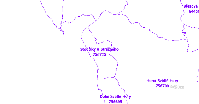 Katastrální mapa Stodůlky u Strážného - přehledová mapa katastrálního území