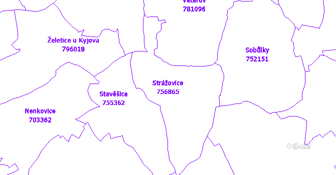 Katastrální mapa Strážovice