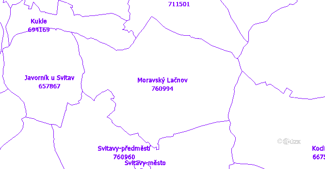 Katastrální mapa Moravský Lačnov
