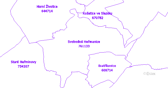 Katastrální mapa Svobodné Heřmanice