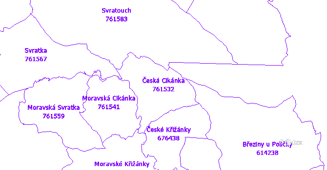 Katastrální mapa Česká Cikánka