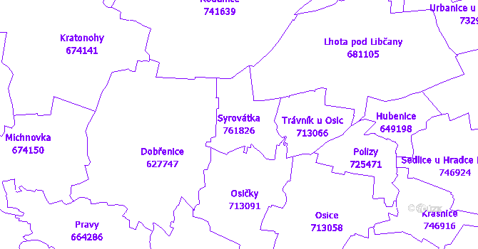 Katastrální mapa Syrovátka