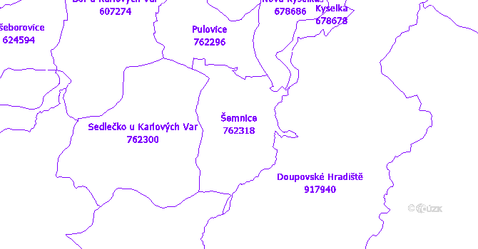Katastrální mapa Šemnice