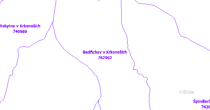 Katastrální mapa Bedřichov v Krkonoších - přehledová mapa katastrálního území