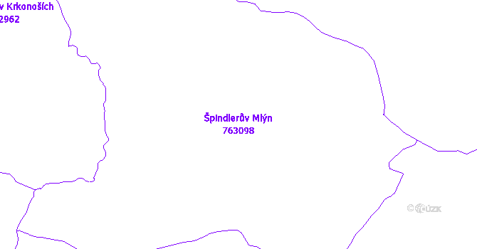 Katastrální mapa Špindlerův Mlýn - přehledová mapa katastrálního území