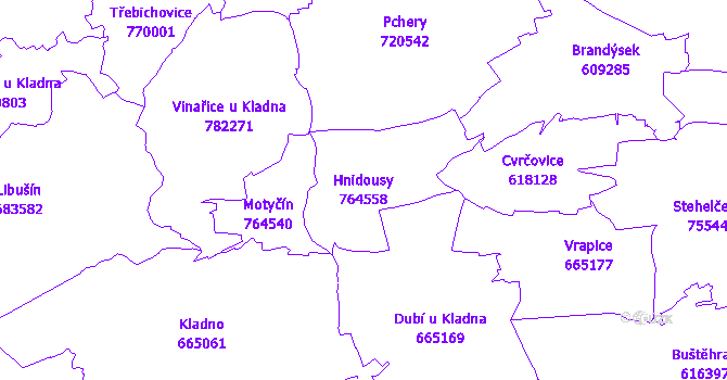 Katastrální mapa Hnidousy