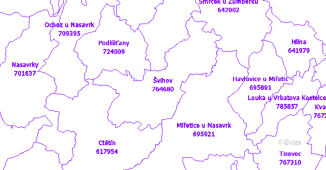 Katastrální mapa Švihov