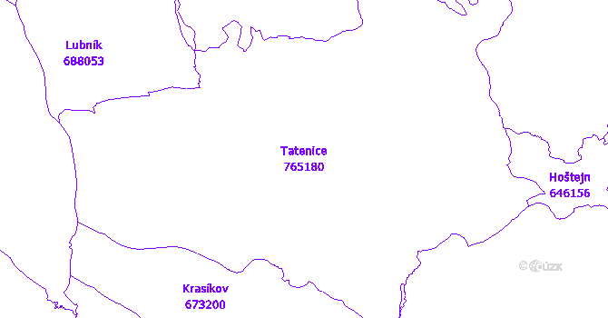 Katastrální mapa Tatenice - přehledová mapa katastrálního území