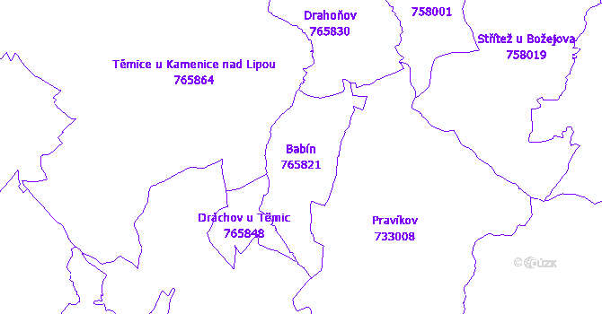 Katastrální mapa Babín