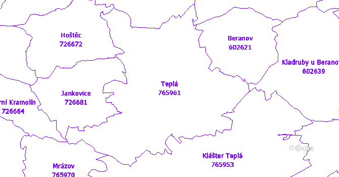 Katastrální mapa Teplá