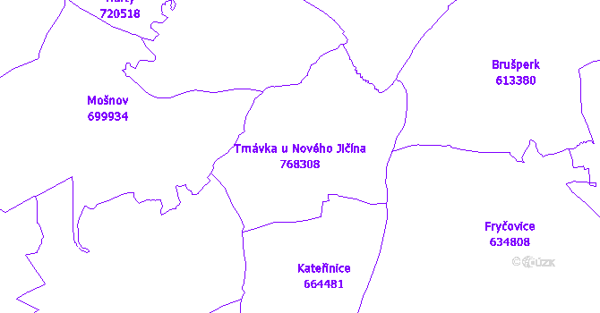 Katastrální mapa Trnávka u Nového Jičína - přehledová mapa katastrálního území