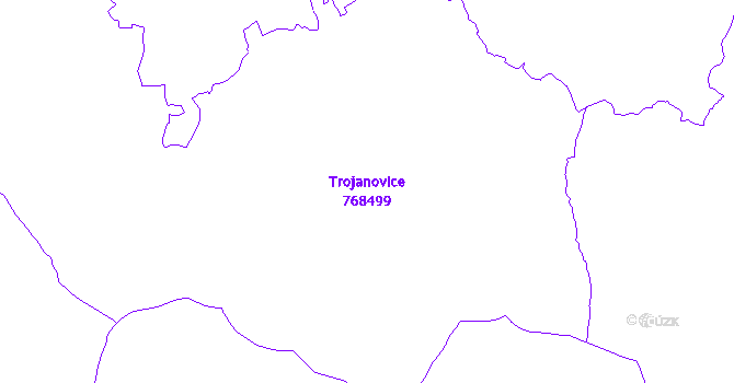 Katastrální mapa Trojanovice - přehledová mapa katastrálního území