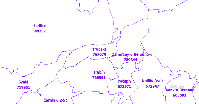 Katastrální mapa Trubská