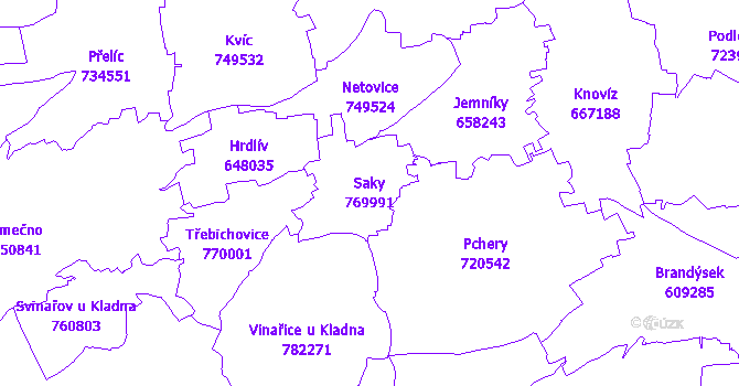 Katastrální mapa Saky