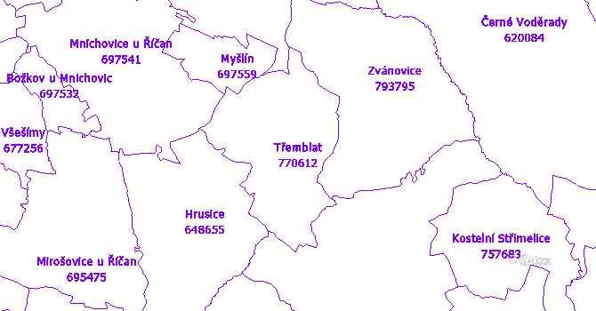 Katastrální mapa Třemblat