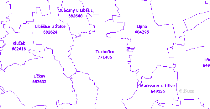Katastrální mapa Tuchořice