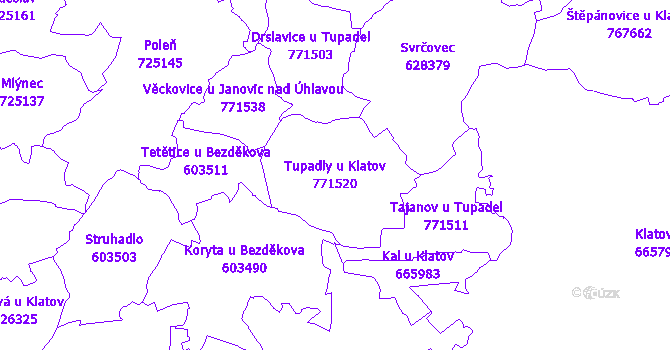 Katastrální mapa Tupadly u Klatov