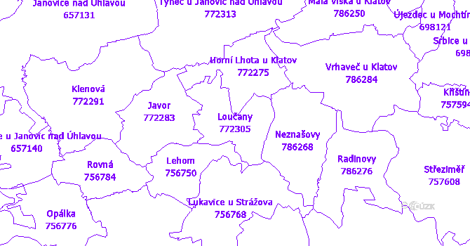 Katastrální mapa Loučany