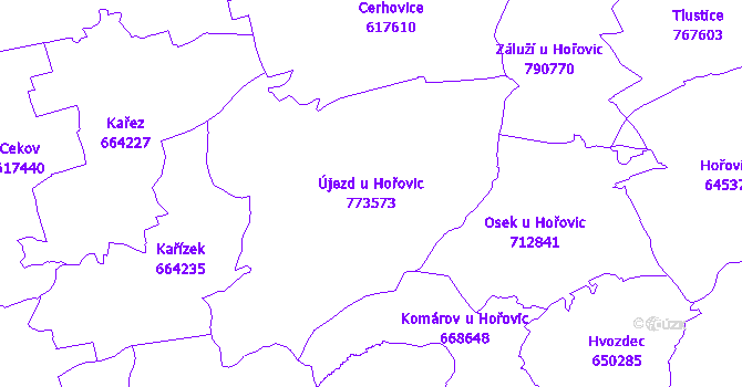 Katastrální mapa Újezd u Hořovic