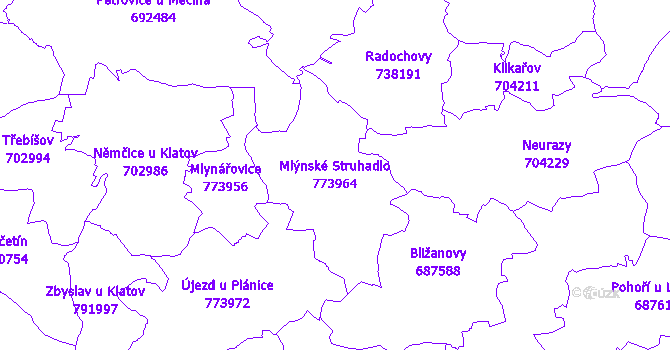 Katastrální mapa Mlýnské Struhadlo